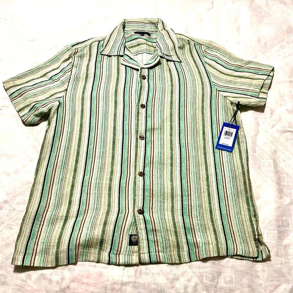 Vince Camuto Short Sleeve Button Up Shirt Men's Double Gauze Size L New - Picture 1 of 9